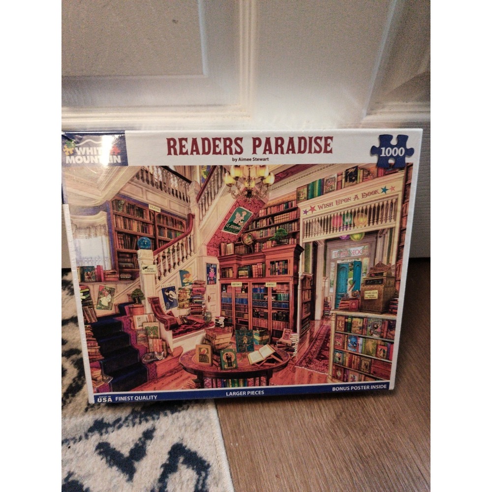 White Mountain Jigsaw Puzzle Readers Paradise 1000 Larger Pieces New Sealed
